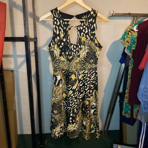 Nicki Minaj Dresses | Nicki Minaj Black and Yellow Print Dress | Color: Black/Yellow | Size: L | Alexia_Sue's Closet